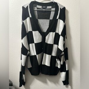 Checkered cardigan
